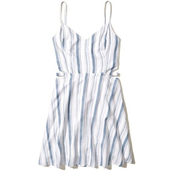 Hollister Blue & White Striped Skater Dress - Picture 3 of 14